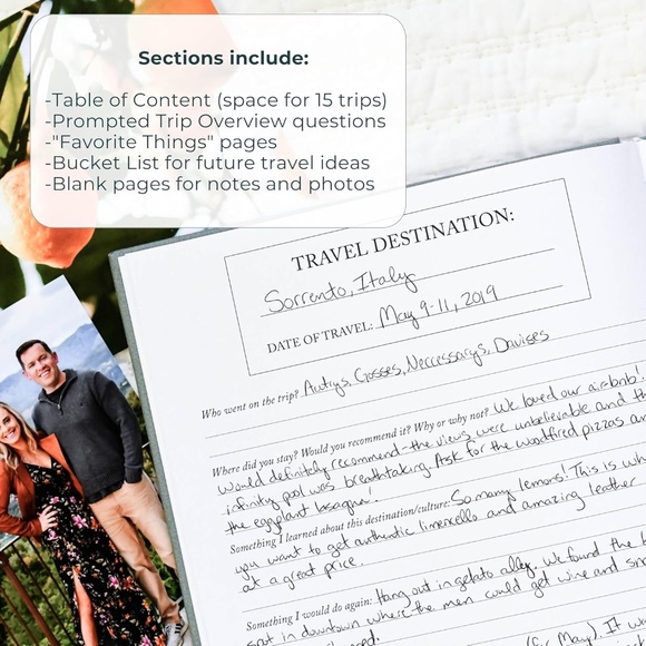 Duncan and Stone Linen Travel Journal: Gold Foil Adventure Book, Photo Album - Picture 7 of 8